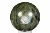 Flashy, Polished Labradorite Sphere - Great Color Play #355447-1